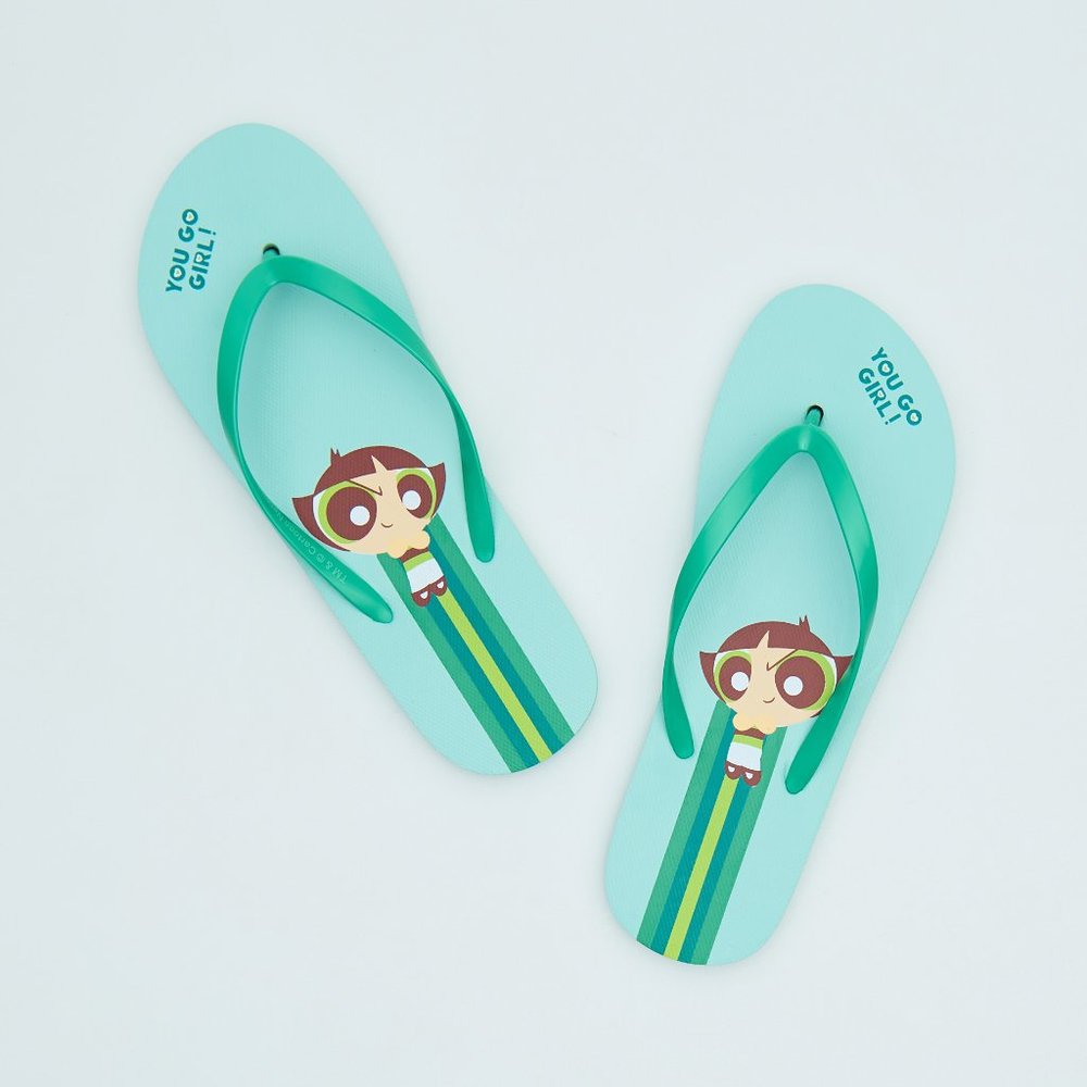 NWT The Powerpuff Girls Flip Flops Sinsay